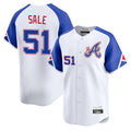 Atlanta Braves #51 Chris Sale Player White HOLBERT City Connect Limited Home Game Stitched Jerseys