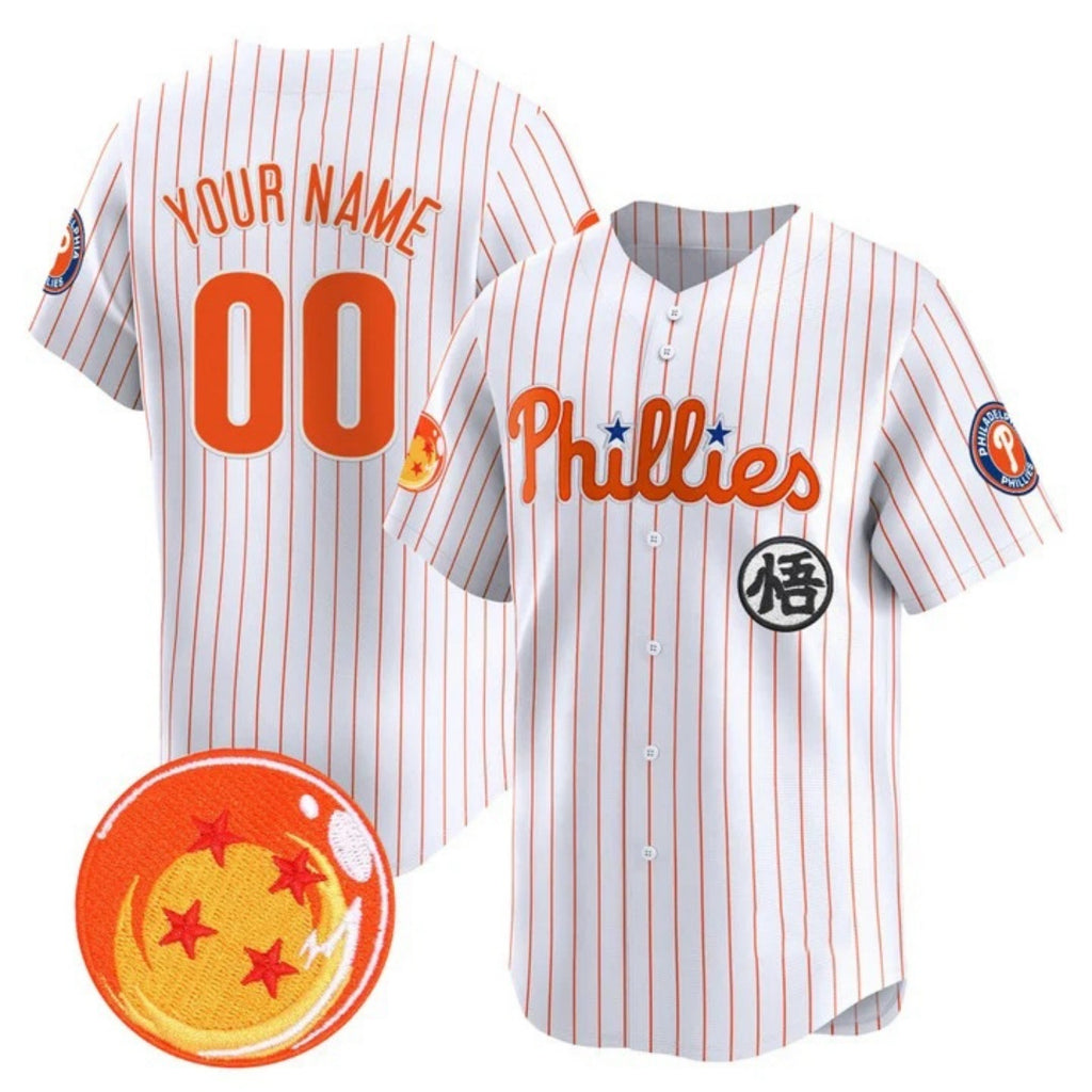 Custom Philadelphia Phillies x Dragon Ball White HOLBERT Vapor Premier Limited Jersey - All Stitched