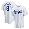 Los Angeles Dodgers #8 Enrique Hernandez White HOLBERT Home Replica Jersey