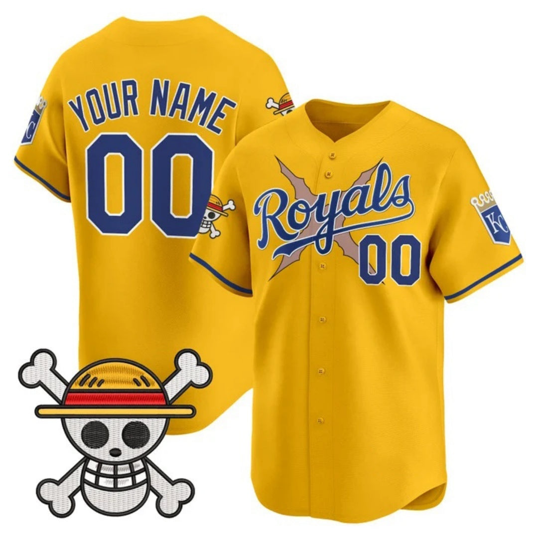 Custom Kansas City Royals x One Piece Gold HOLBERT Vapor Premier Limited Jersey - Stitched