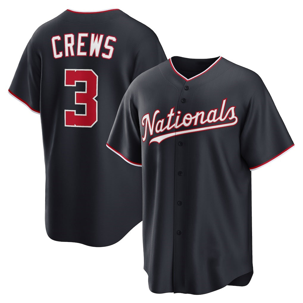 Washington Nationals #3 Dylan Crews Navy HOLBERT Alternate Replica Jersey