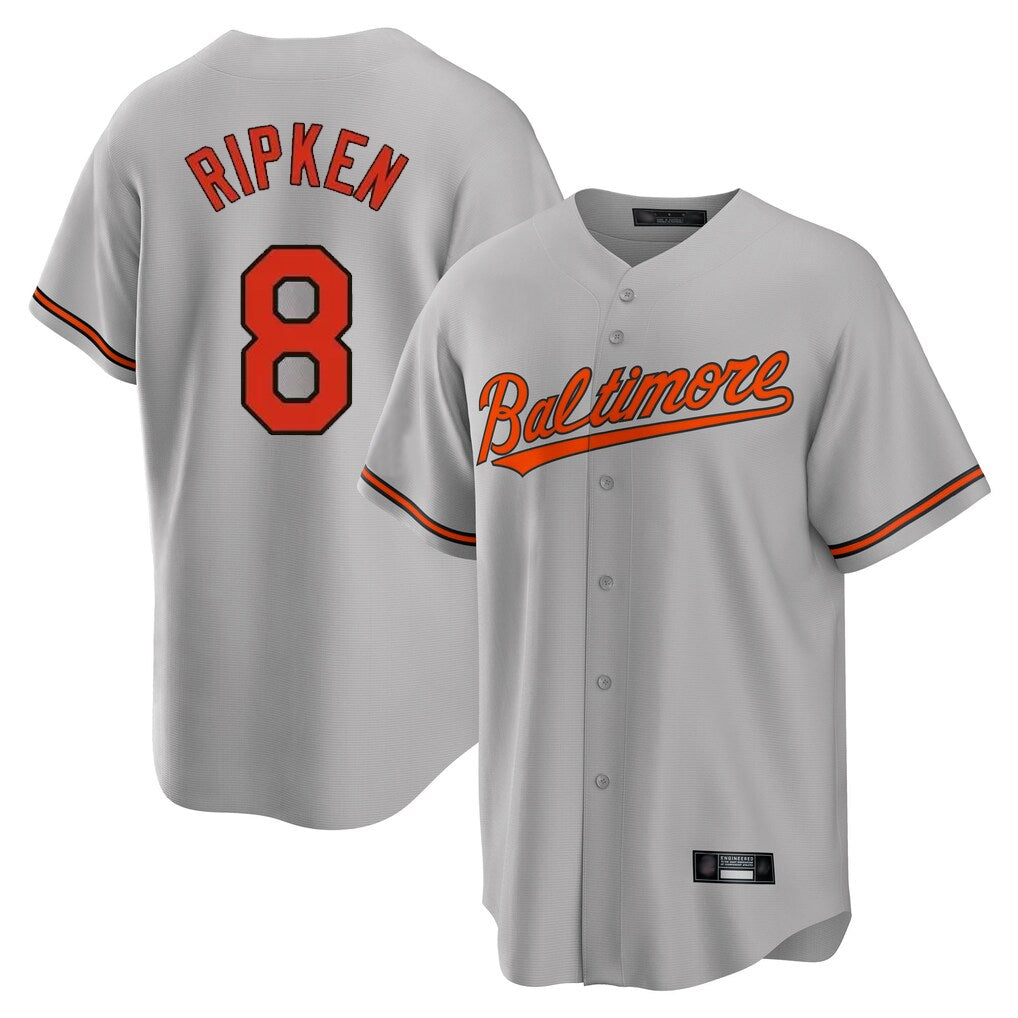 Baltimore Orioles #8 Cal Ripken Player Gray HOLBERT Home Game Stitched Jerseys