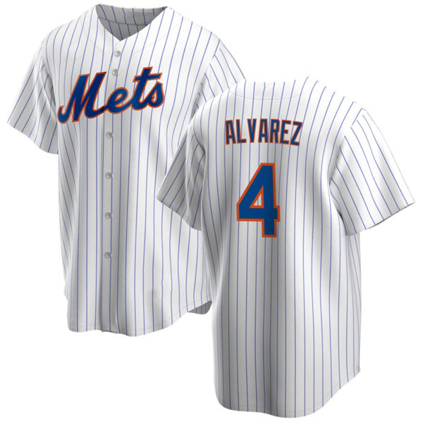 New York Mets #4 Francisco ¨¢lvarez White HOLBERT Cool Base Stitched Jersey