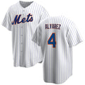 New York Mets #4 Francisco ¨¢lvarez White HOLBERT Cool Base Stitched Jersey
