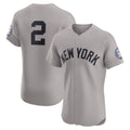 New York Yankees #2 Derek Jeter Gray HOLBERT Road 2020 Hall of Fame Induction Patch Elite Player Jersey