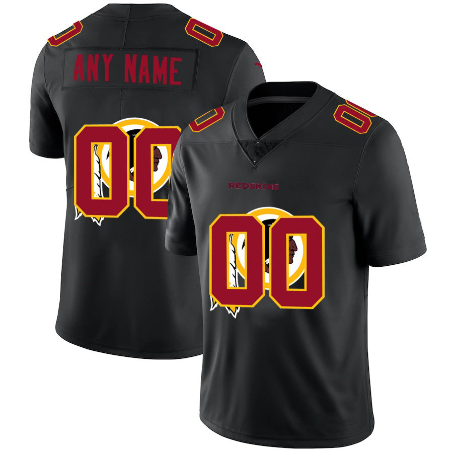 Custom W.Redskins Black HOLBERT Team Logo Dual Overlap Limited Jersey