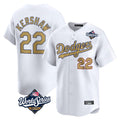 Los Angeles Dodgers #22 Clayton Kershaw Player White Gold HOLBERT World Series Collection Limited Home Stitched Jerseys