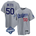 Los Angeles Dodgers #50 Mookie Betts Player Gray HOLBERT World Series Meet Game Home Stitched Jerseys