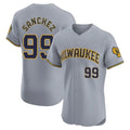 vMilwaukee Brewers #99 Gary Sanchez Player Gray HOLBERT Home Limited Elite Stitched Jerseys