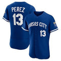 Kansas City Royals #13 Salvador Perez Blue HOLBERT Flex Base Stitched Jersey