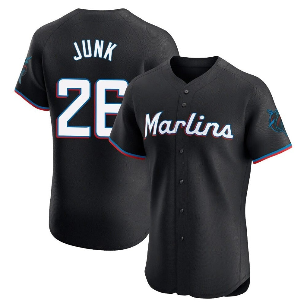 Miami Marlins #26 Janson Junk Player Black HOLBERT Vapor Home Limited Elite Stitched Jerseys