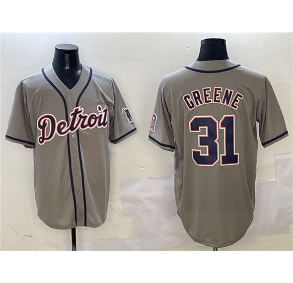 Detroit Tigers #31 Riley Greene Gray HOLBERT With Patch Cool Base Stitched Jersey