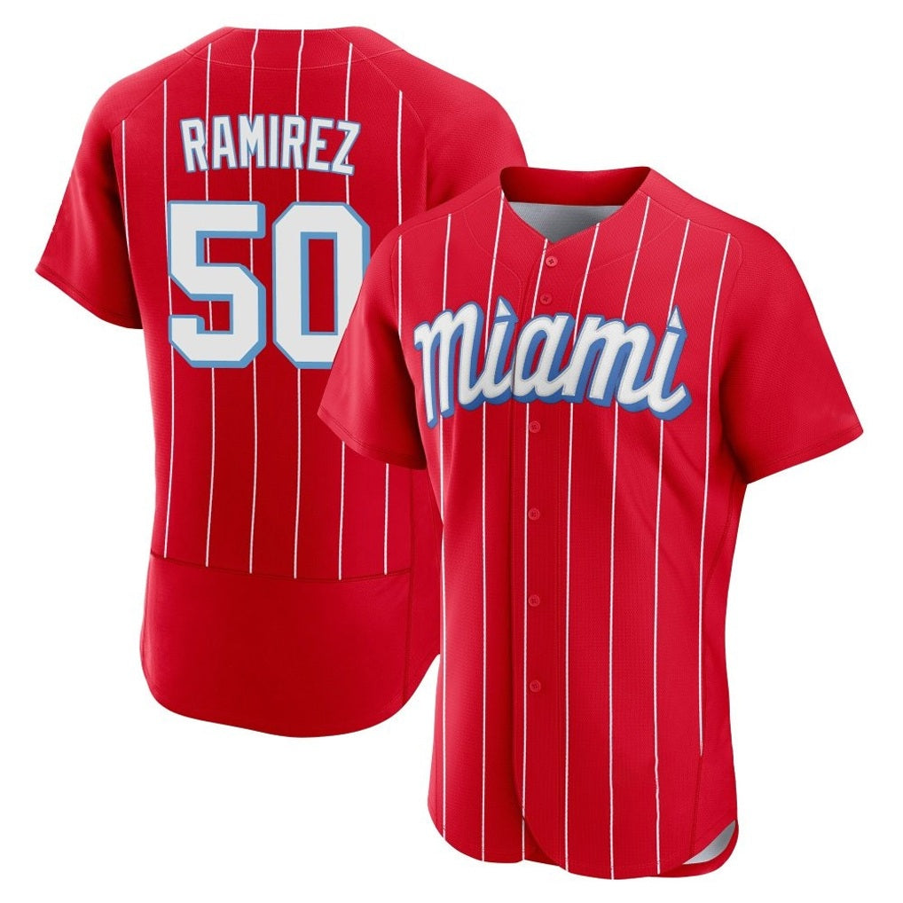 Miami Marlins #50 Agustin Ramirez Player Red HOLBERT City Connect Home Limited Elite Stitched Jerseys