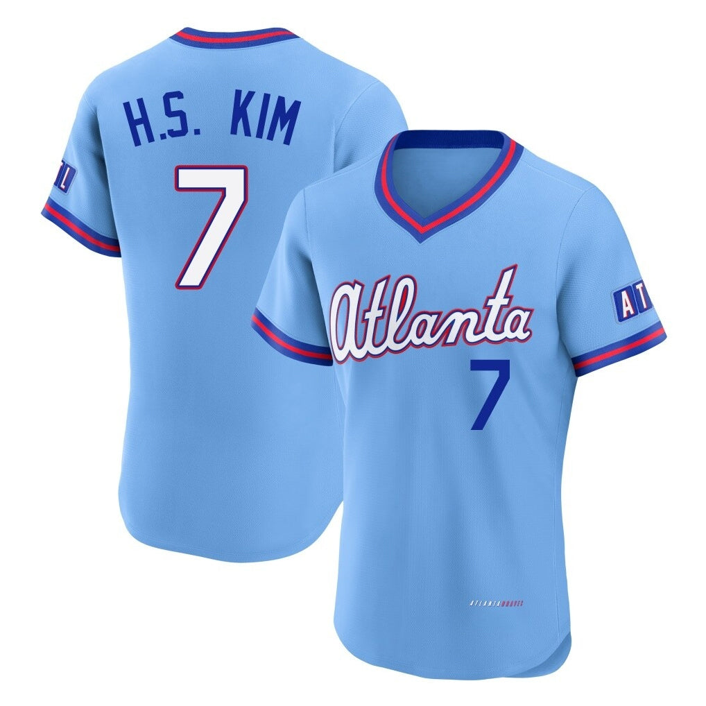 Atlanta Braves #7 Ha-Seong Kim Player Powder Blue HOLBERT 2026 City Connect T-shirt Limited Elite Home Game Stitched Jerseys