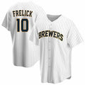 Milwaukee Brewers #10 Sal Frelick Player White HOLBERT Home Game Stitched Jerseys
