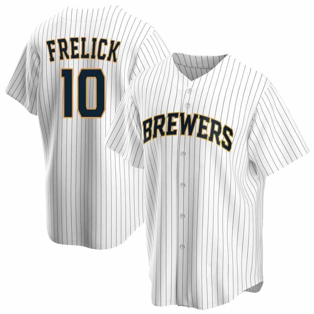 Milwaukee Brewers #10 Sal Frelick Player White HOLBERT Home Game Stitched Jerseys