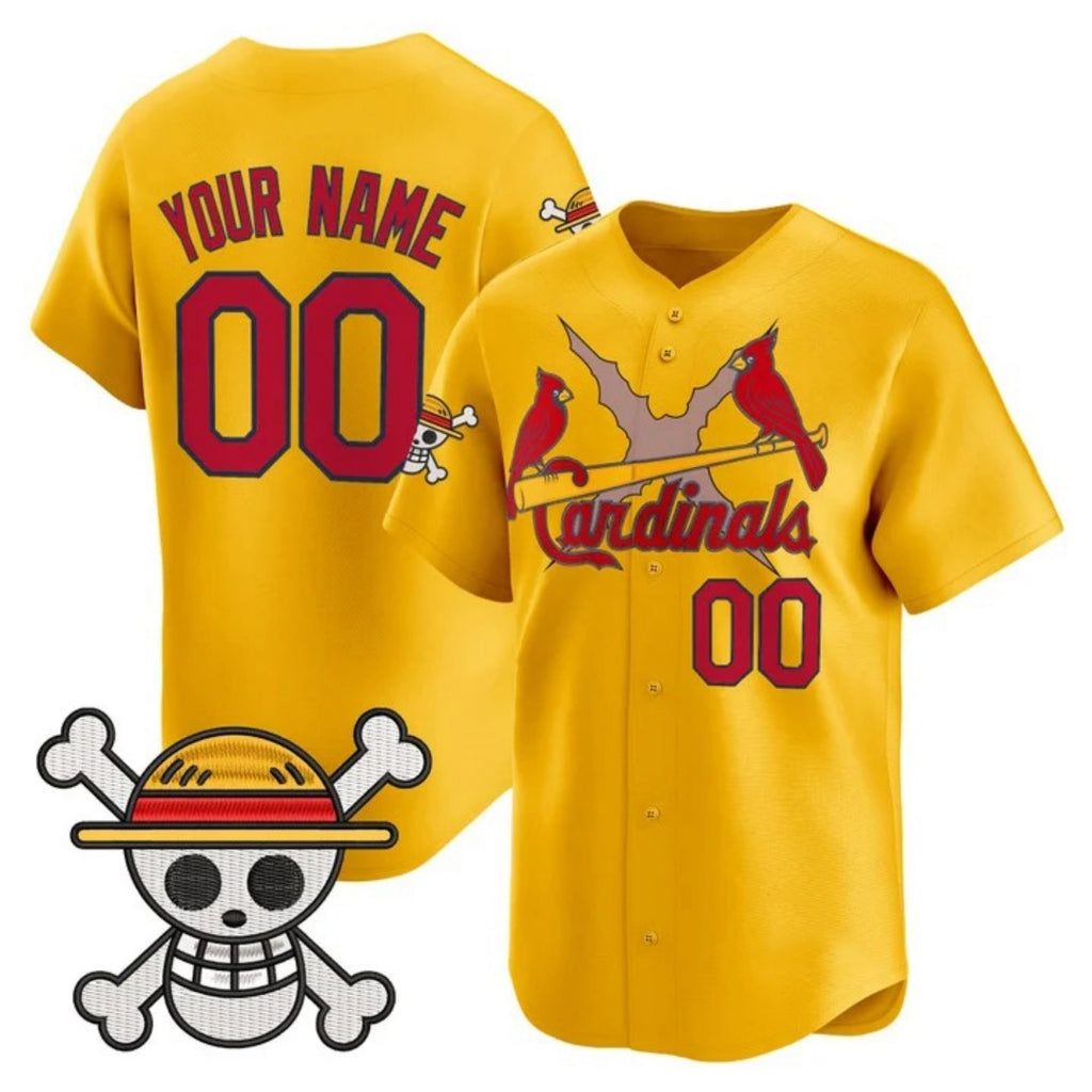 Custom St. Louis Cardinals x One Piece Gold HOLBERT Vapor Premier Limited Jersey - Stitched