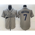 Chicago White Sox #7 Tim Anderson Grey HOLBERT Cool Base Stitched Jersey 2