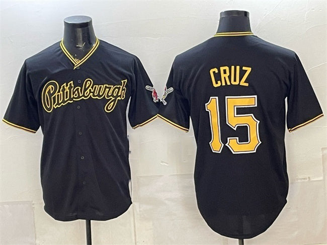 Pittsburgh Pirates #15 Oneil Cruz Black HOLBERT Limited Stitched Jersey