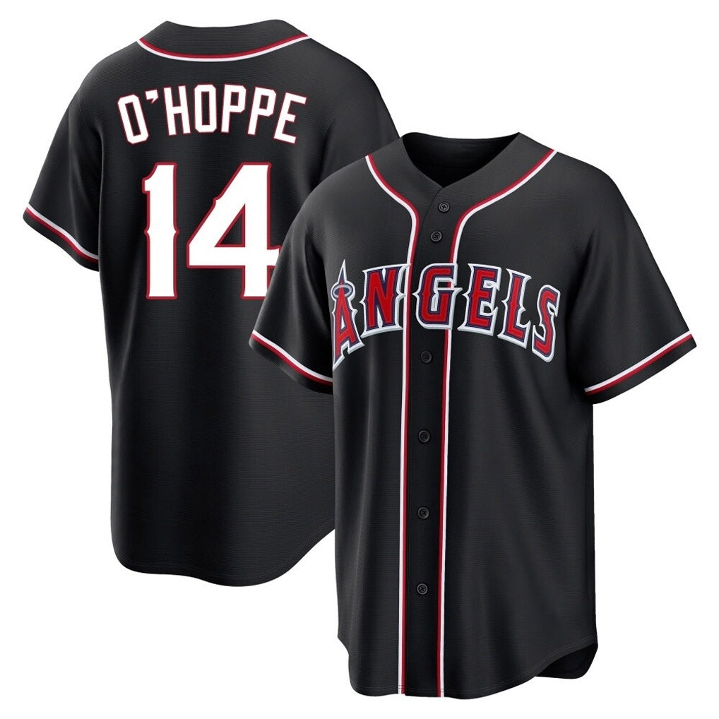 Los Angeles Angels #14 Logan O'Hoppe Player Black HOLBERT Fashion Out Home Game Stitched Jerseys
