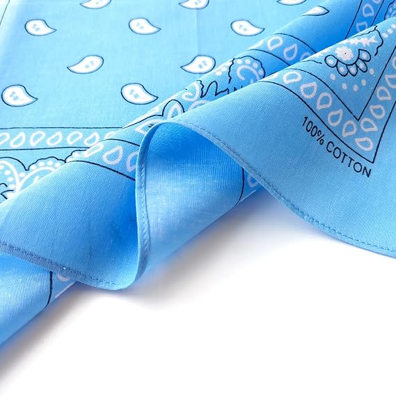 100% Cotton Bandanas, 21 x 21 inches, Set of 6
