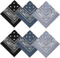 100% Cotton Bandanas, 21 x 21 inches, Set of 6