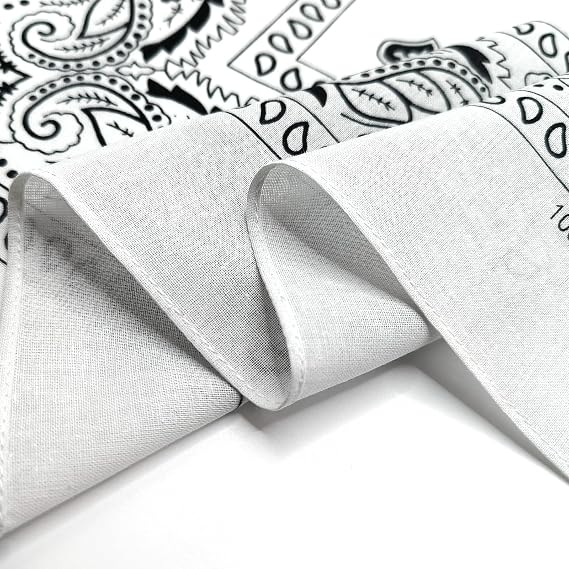 100% Cotton Bandanas, 21 x 21 inches, Set of 6