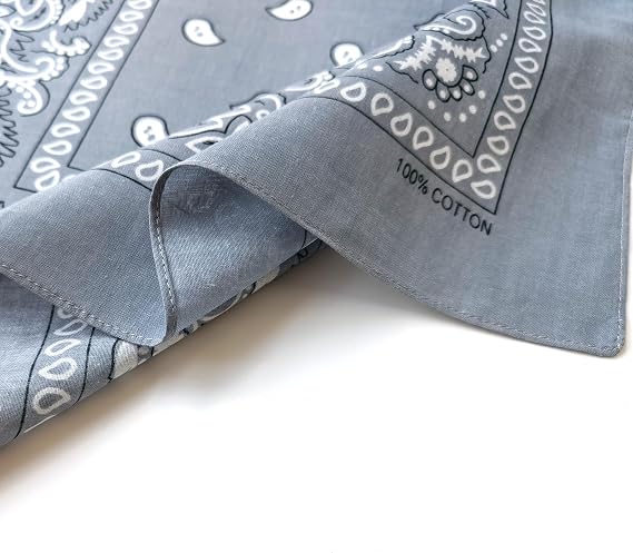 100% Cotton Bandanas, 21 x 21 inches, Set of 6