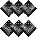 100% Cotton Bandanas, 21 x 21 inches, Set of 6