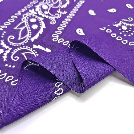 100% Cotton Bandanas, 21 x 21 inches, Set of 6