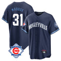 Chicago Cubs #31 Greg Maddux Player Navy HOLBERT 150th Anniversary City Connect Home Game Stitched Jerseys