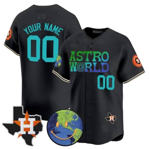 Custom Houston Astros Cactus Jack Astro World Vapor Premier Limited Jersey ¨C Black HOLBERT