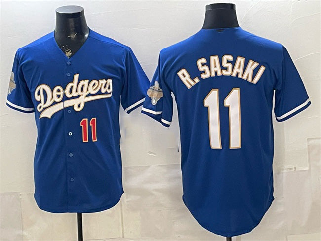 Los Angeles Dodgers #11 Roki Sasaki Royal HOLBERT 2026 Alternate Gold Collection Stadium Stitched Jersey