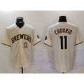 Milwaukee Brewers #11 Jackson Chourio Cream HOLBERT Stitched Cool Base Jerseys