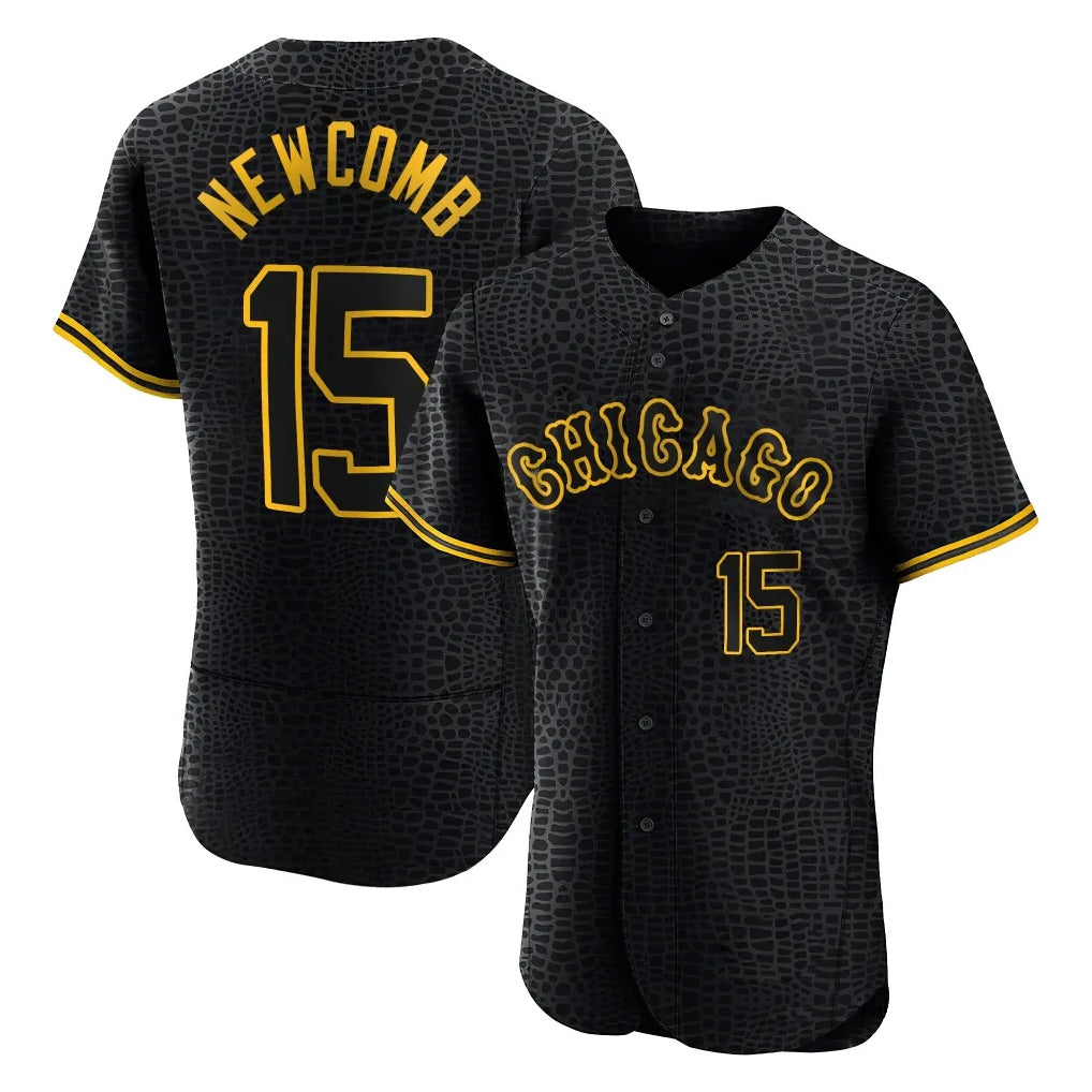 Chicago White Sox #15 Sean Newcomb Player Black HOLBERT Snake Skin City Limited Elite Home Stitched Jerseys
