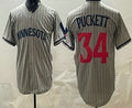 Minnesota Twins #34 Kirby Puckett Grey HOLBERT Cool Base Stitched Jersey