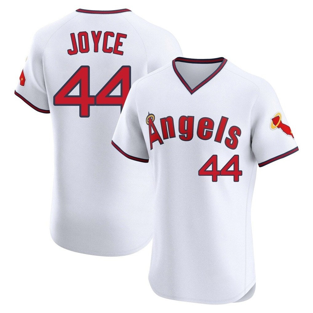 Los Angeles Angels #44 Ben Joyce Player White HOLBERT T-shirt Home Limited Elite Stitched Jerseys