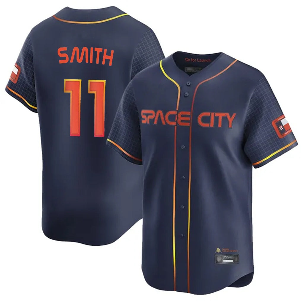 Houston Astros #11 Cam Smith Player Navy HOLBERT City Connect Home Limited Stitched Jerseys