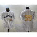 New York Yankees #99 Aaron Judge White HOLBERT Pinstripe Without Name Fashion Cool Base Jerseys