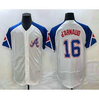 Atlanta Braves #16 Travis dArnaud White HOLBERT 2023 City Connect Flex Base Stitched Jersey