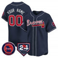 Custom Atlanta Braves 2024 Spring Training Patch Vapor Premier Limited Jersey ¨C Navy HOLBERT