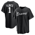 Atlanta Braves #1 Ozzie Albies Player Black HOLBERT Home Game Stitched Jerseys