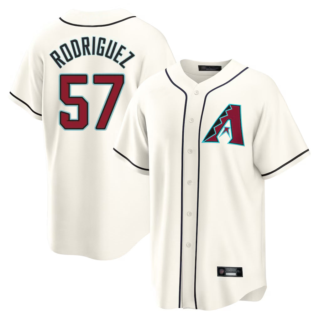 Arizona Diamondbacks #57 Eduardo Rodriguez Player Cream HOLBERT Home Game Stitched Jerseys