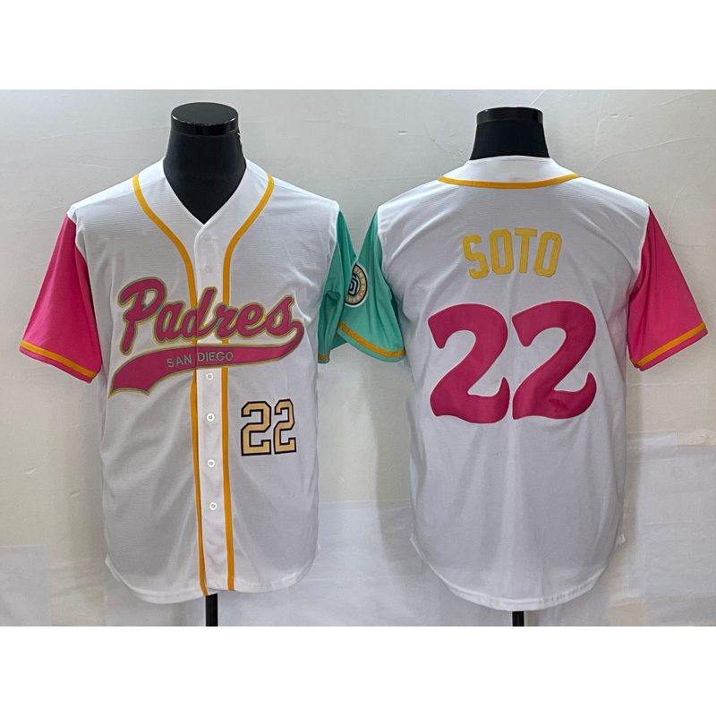 San Diego Padres #22 Juan Soto Number White HOLBERT NEW 2023 City Connect Cool Base Stitched Jersey
