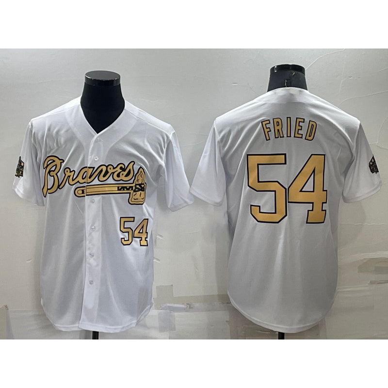 Atlanta Braves #54 Max Fried Number White HOLBERT 2022 All Star Stitched Cool Base Jersey
