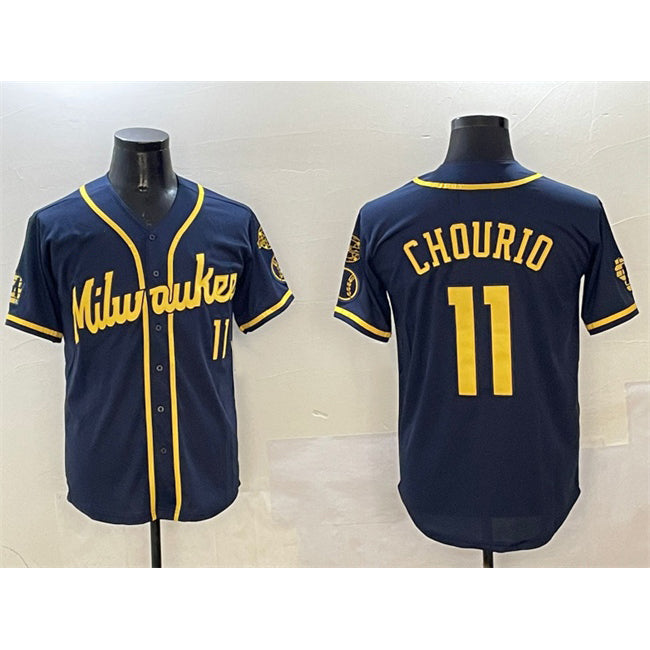 Milwaukee Brewers #11 Jackson Chourio White HOLBERT 'Gothic 414 Shadows Edition' Vapor Premier Limited Stitched Jersey