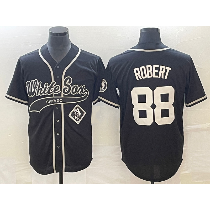Chicago White Sox #88 Luis Robert Black HOLBERT Cool Base Stitched Jersey