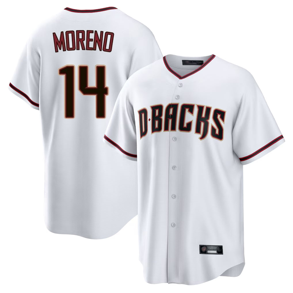 Arizona Diamondbacks #14 Gabriel Moreno Player White HOLBERT Home Game Stitched Jerseys
