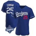 Los Angeles Dodgers #25 Tommy Edman Player Royal HOLBERT World Series Meet Limited Elite Home Stitched Jerseys