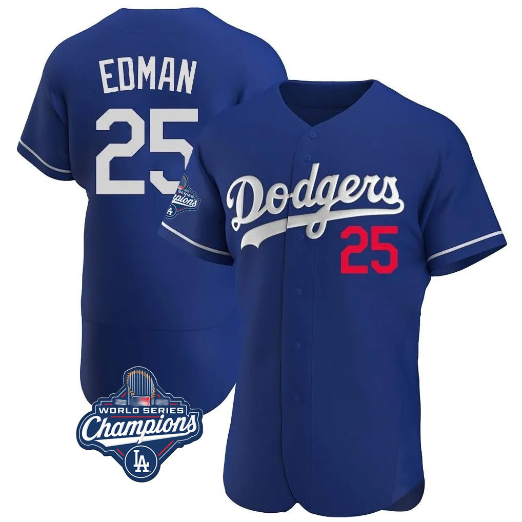 Los Angeles Dodgers #25 Tommy Edman Player Royal HOLBERT World Series Meet Limited Elite Home Stitched Jerseys
